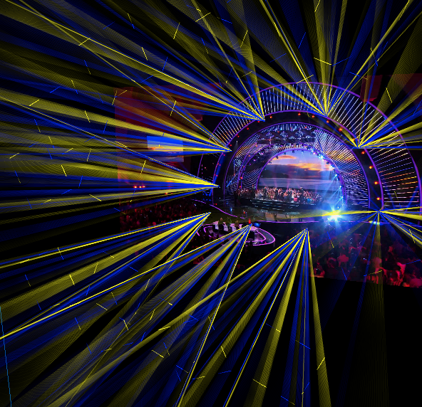 3D レーザービーム　立体表示が出来ます。